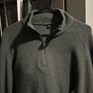 Banana Republic Men's Olive Zip-Up Sweater